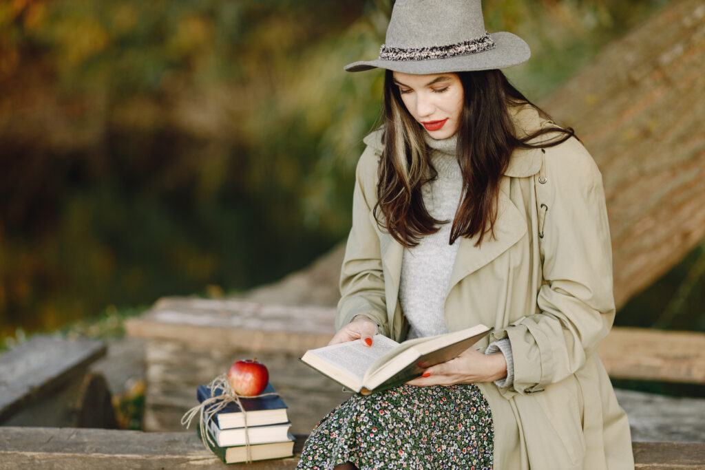 women reading book