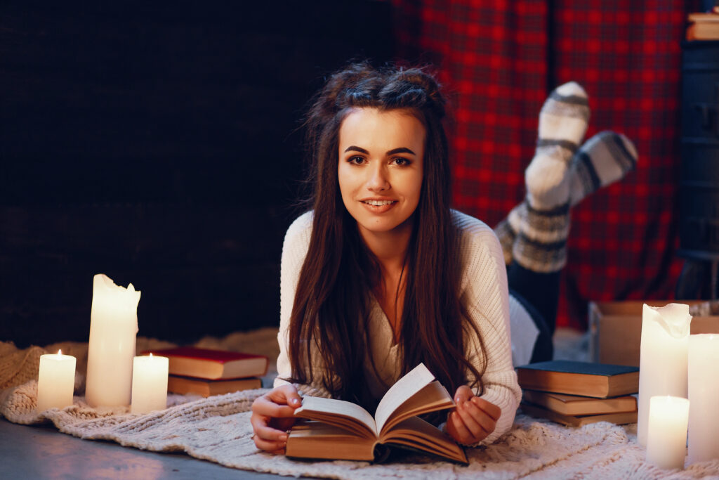 girl with books